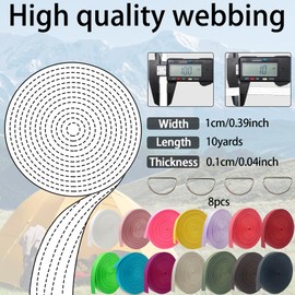 ZHFMILY 3/8 inch Rose Webbing Strap-10 Yards-10mm Flat Heavyweight Webbing Cloth Fabric Strapping for Handbag, Seatbelt Strap, Lawn Chair,Dog Leash, DIY Projects, Crafts, Sewing(#249)