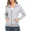 WUDODO Women's Zip up Sweatshirt Fall Jacket Stand Collar Hoodless