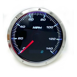 HRC 3-1/8" Speedometer Gauge Electronic Programable 0-140 MPH Speedo Smoke Lens