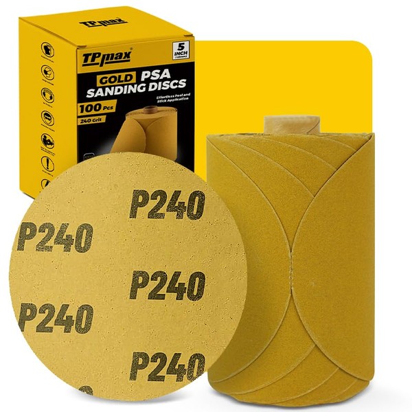 100PCS 5 Inch PSA Sanding Discs 240 Grit | Self-Adhesive