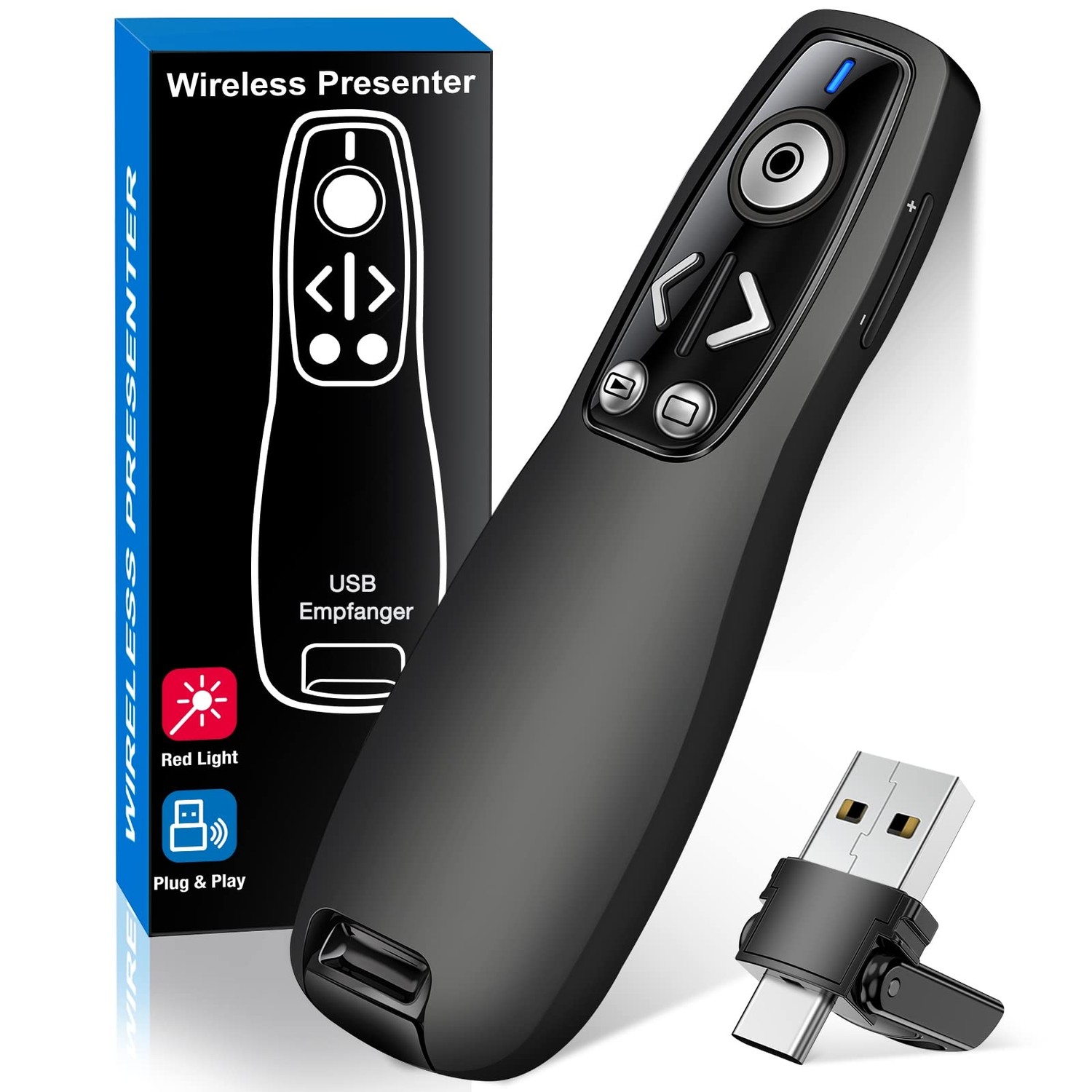 Wireless Presenter USB C, 2-in-1 Type C and USB Receiver Powerpoint, 2 ...
