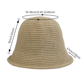 MILAKOO Crochet Bucket Hat for Women Boho Cloche Beach Fisherman Solid Hat Travel Oudoor Hollow Cap