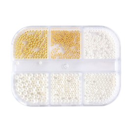 Nail Parts, Nail Pearl Parts, Spherical Pearl, White, Cream, Nail Parts, DIY Nail Design, Resin Decoration, 0.03 inch (0.8 mm), 0.04 inch (1 mm), 0.06 inch (1 mm), 0.06 inch (2 mm), 0.1 inch (2.5 mm