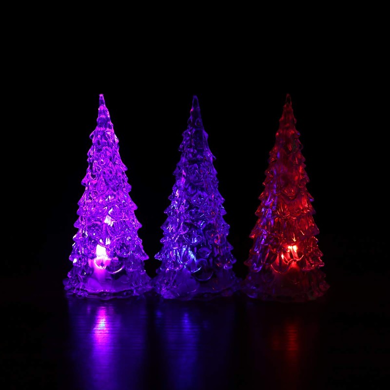 8pcs Light Up Christmas Changing Tabletop Decoration Xmas Night Light