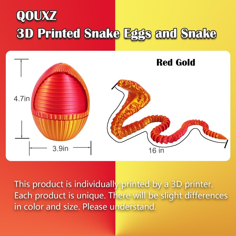 3D Printed Snake Eggs with 3D Printed Snake Inside, Cute