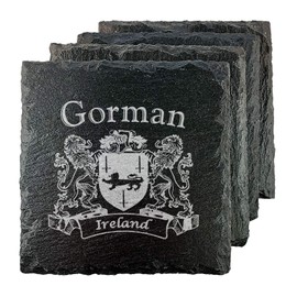 Gorman Irish Coat of Arms Slate Coasters - Set of 4