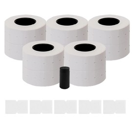 JayCo 1 Line White Blank Labels - 10,000 Blank Price and Date Gun Labels with 1 Ink Roll, Fits MX-5500 and Perco 1 Line Price and Date Guns