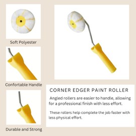 Corner Paint Roller - Dry Wall Corner Roller Tool - Corner Roller Kit with Small Roller for Wall