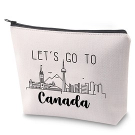 Canada Vacation Gift Canada Trip Travel Case Canada Skyline Cosmetic Bag Let’s Go to Canada Journey Together Gift Canada Travel Souvenir (Canada)