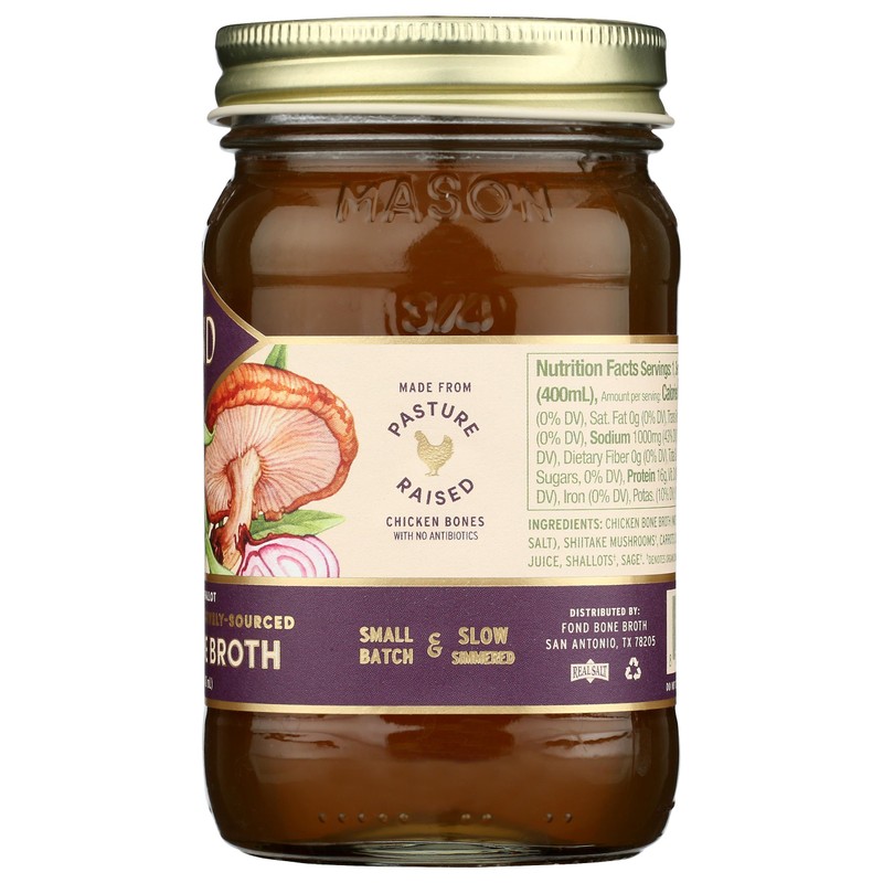 Fond, Shiitake & Sage Chicken Bone Broth, 14 Fl Oz