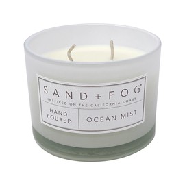 Sand + Fog Scented Candle - Ocean Mist – Additional Scents and Sizes – 100% Cotton Lead-Free Wick - Luxury Air Freshening Jar Candles - Perfect Home Decor – 12oz