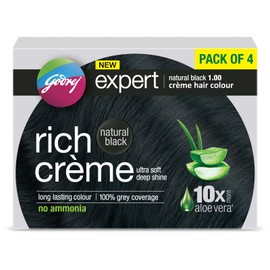 Godrej Expert Rich Crème Hair Colour Shade - Pack of 4 (NATURAL BLACK)