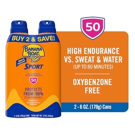 Banana Boat Sport Ultra SPF 50 - Protector solar en espray | Banana Boat Protector solar SPF 50, resistente al agua, libre de oxibenzona, bloqueador s