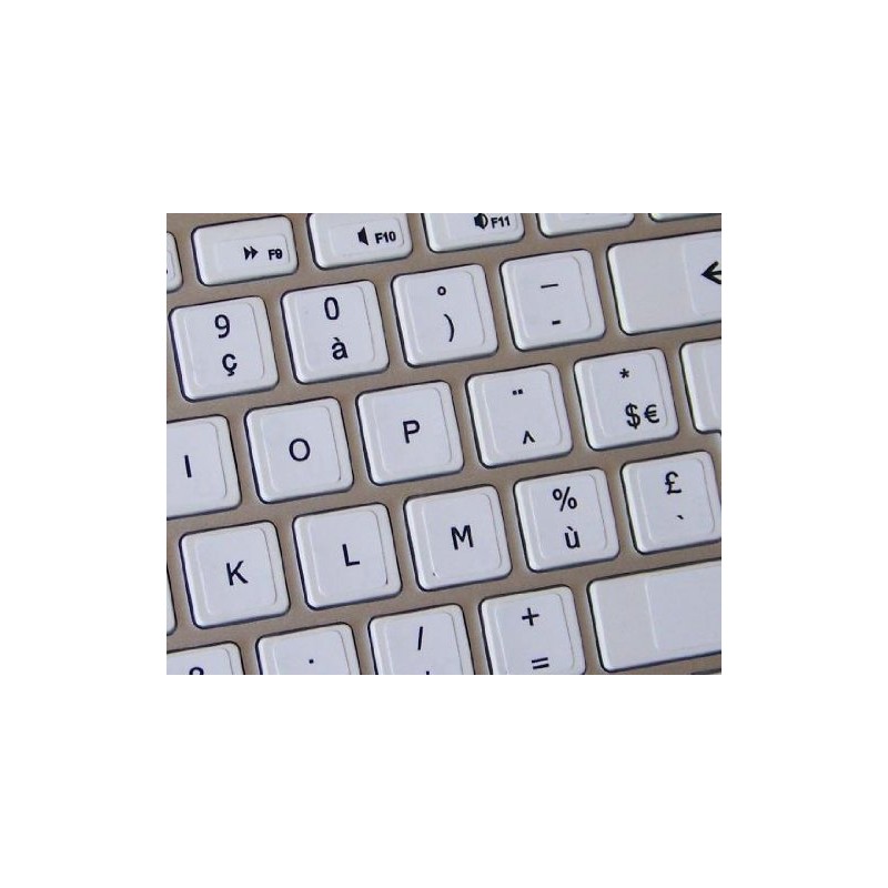MAC FRENCH AZERTY KEYBOARD STICKERS WHITE BACKGROUND FOR DESKTOP, LAPTOP