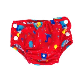 Popolini Swimming Nappy, Swimming Trunks, Birdy Red, L (8-15 kg))