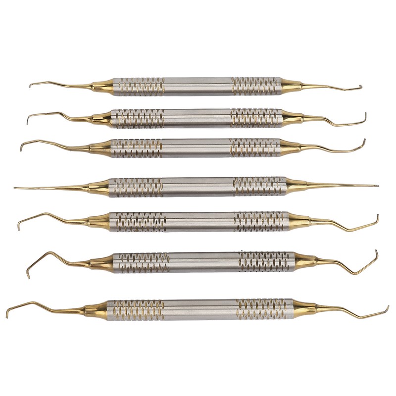 7 Pieces Teeth Plaque Remover Kit Multiple Shapes Metal Cleaning