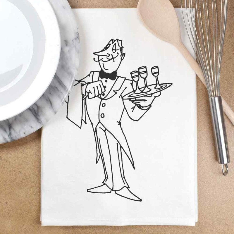 Azeeda 'Butler' White Cotton Tea Towel/Dish Cloth (TW00000810)