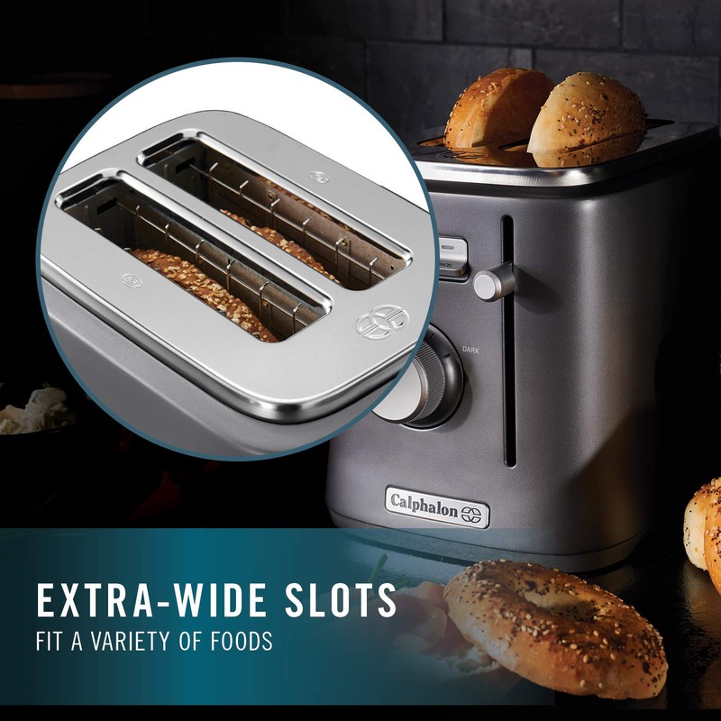 Calphalon 2-Slice Toaster, Precision Control with 6 Shade Settings and
