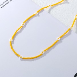 KELITCH Daisy Flower Miyuki Beads Choker Necklace Cute Chain Necklace Fashion Necklace Jewellery Women 45A, miyuki
