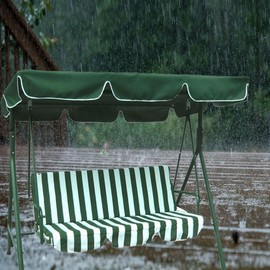 Hapihom Swing Chair Canopy Replacement,Double Seat Garden Swing Seat Canopy Cover Patio Garden Hammock Top Cover For Outdoor Garden Patio Yard Park Porch Seat Furniture green