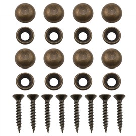 Dsjnf Decorative Brass Screw with Cap (15mm, Bronze) 8pcs