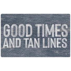 WUCHJ Coastal Door Mat, Good Times and Tan Lines Funny Coastal Beach Welcome Mats for Front Door Porch Entryway Indoor Outdoor Entrance, Bath Rugs Rubber Backing Non-Slip, 17x30 Inch