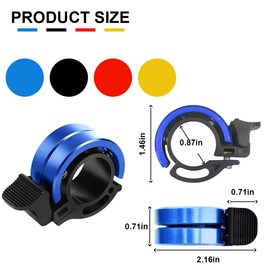 Garegce Bicycle Bell, Mini Bicycle Bell, Loud, Fluium Alloy Bicycle Bell, Loud Bicycle Bell, 22-22.8 mm Handlebar Mini Bicycle Bell, for Road Bikes, Mountain Bikes and Scooters - Blue