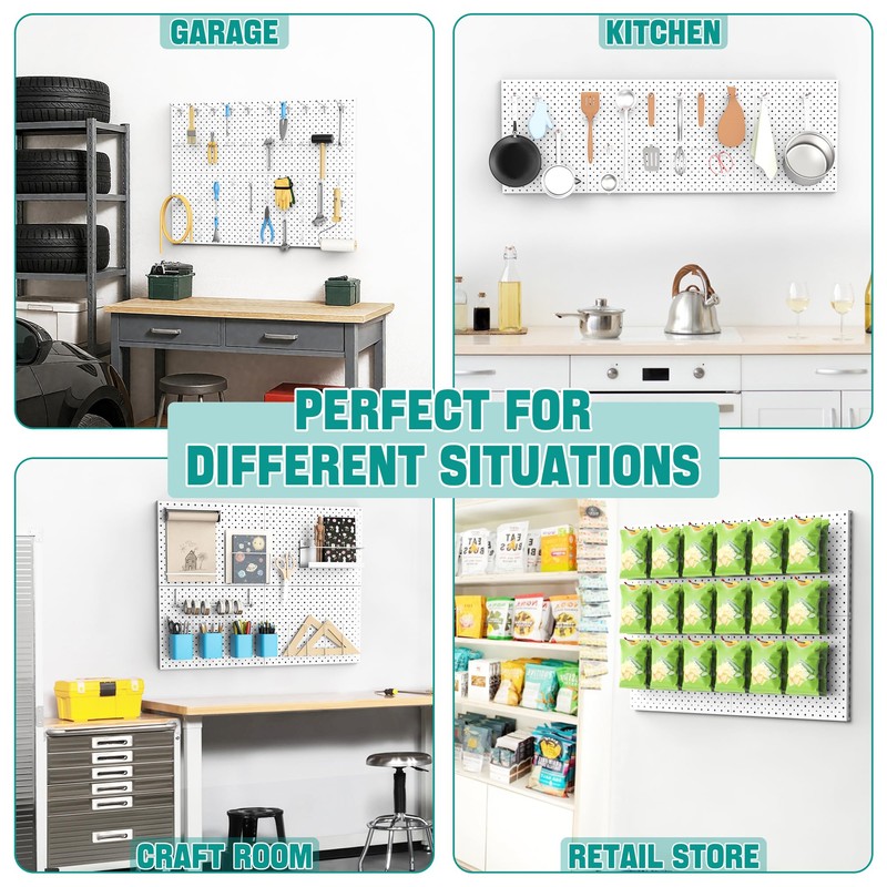 EVERHANGER Metal Pegboard Panels, Heavy Duty Pegboard Wall Organizer, Garage