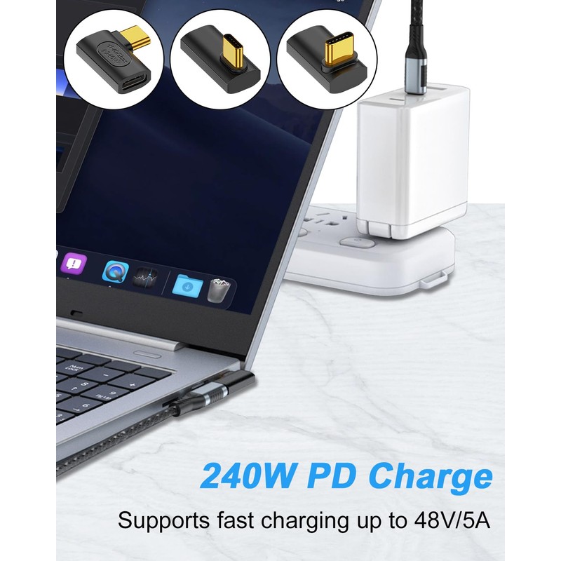 Poyiccot 40Gbps USB Type C Extension Adapter, 240W USB C