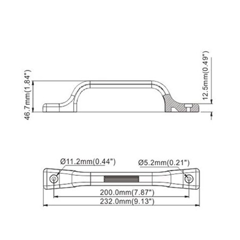 01 Entry Door Grab Handle, 9.25in Plastic Handle Assist Bar