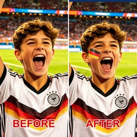 Black Red and Yellow Germany Face Paint Stick for World Cup Fans and Party, World Cup Decorations, Sweatproof & High Pigment Sports Face Paint Sticks for World Cup Party Accessories