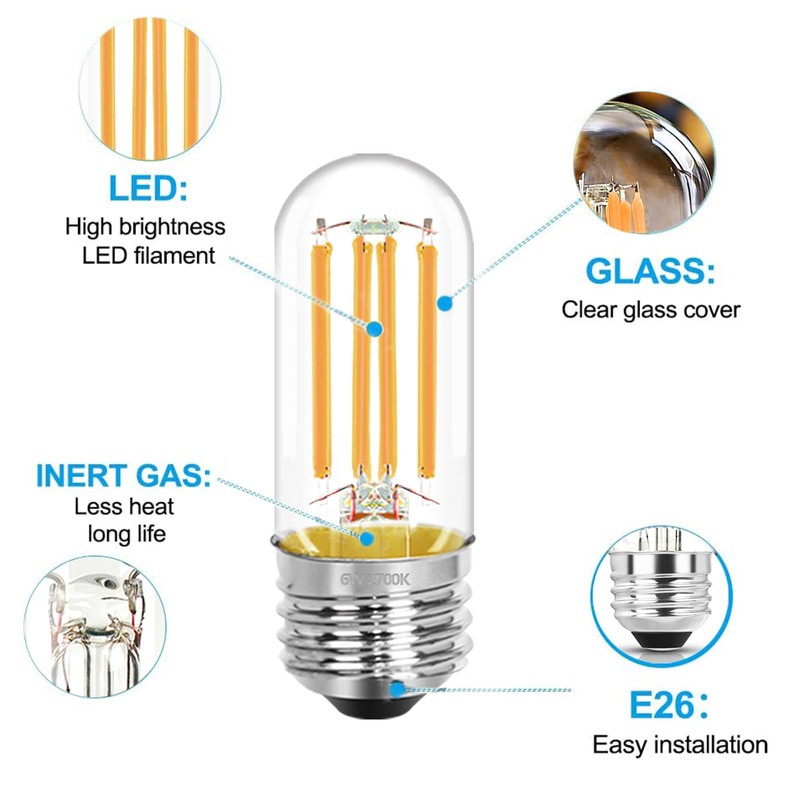 NOVELUX 3.2 Inch E26 LED Bulb 60 Watt Equivalent, 2700K
