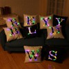 ZUODU Creative LED Colorful Lighting Velvet Letter Cushion Cover Pillow