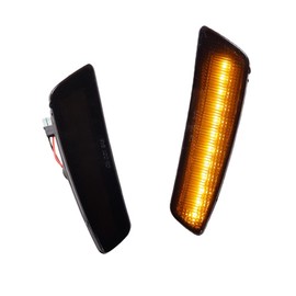 GTINTHEBOX Smoked Lens Front Bumper Fender Amber LED Side Marker Lights For 2008 2009 Pontiac G8