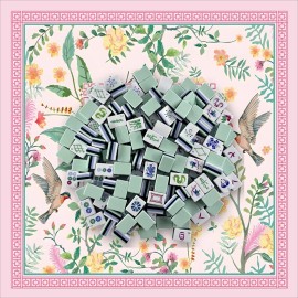 4-Layer Engraved Mahjong Tiles American Set 160-Tile Pale Blue Acrylic Heavyweight Hummingbird Spring Meadow Elite EditionColor: Multicolored dice