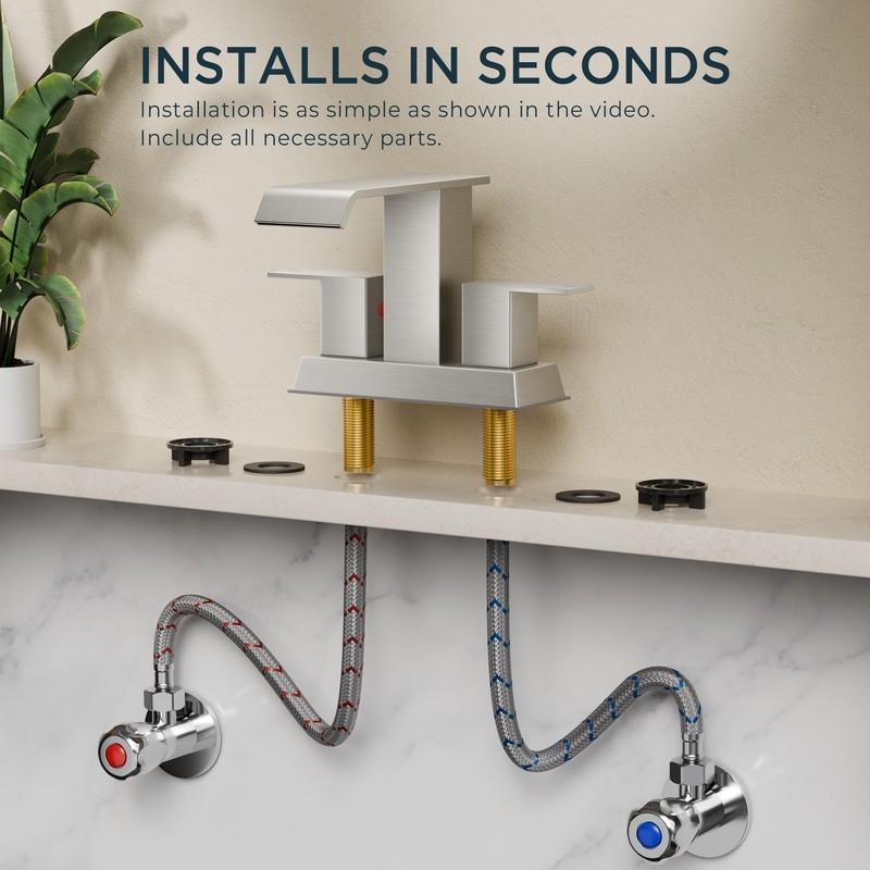 FORIOUS Brushed Nickel Bathroom Faucets 2 Hole or 3 Holes,
