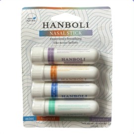 HANBOLI Nasal Stick 4 Pack • Breathe Like Never Before • 4 Scents • 100% Natural