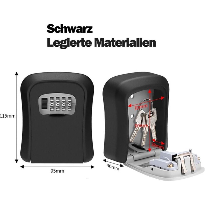 Bolwins H34CS Key Safe with 4 Digit Combination Code -