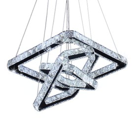 Modern Crystal Chandeliers LED Square Chandelier Pendant Lights Chandelier Pendant Light 8/12/16 inches Cool White(Cool Square20/30/40)