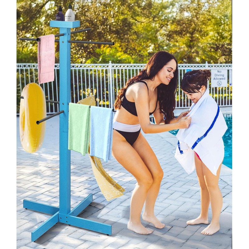 Usluole Pool Towel Rack Outdoor for Spa,Beach,Hot Tub, 4 Adjustable