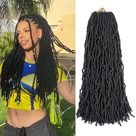 Faux Locs Crochet Hair 12 Inch Soft Locs Curly Wavy 6 Packs/Lot Pre-Looped Faux Locs Goddess Synthetic Fiber Hair Extensions