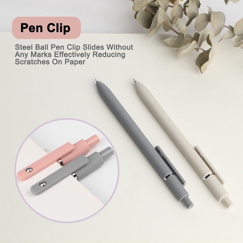 FIOVER Gel Pens 5pcs 0.5mm Quick Dry Black Ink Pens