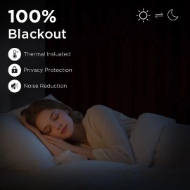 CUCRAF Burgundy Red Blackout Curtains 52 W X 54 L Pack Of 2 Sun Blocking Drapes