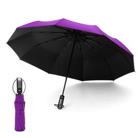 TQFlow Umbrella, Women's, UV Protection, 10 Ribs, Folding, For Both Sunny and Rainy Weather, Unisex, Light Blocking, Heat Blocking, Windproof, Foldable, Parasol, Rainy Season, One-Touch, Automatic