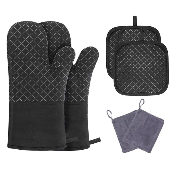 Sonhomay Oven Mitts and Pot Holders Set, Heat Resistant Kitchen