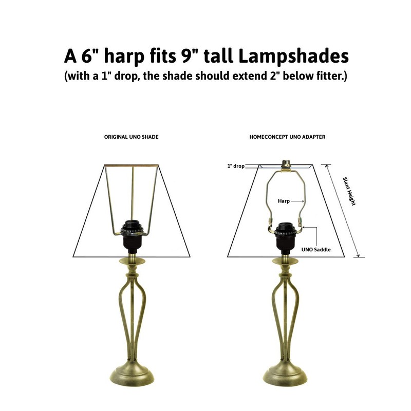 SLIP UNO Adapter Converts your 9" high Lampshade to fit
