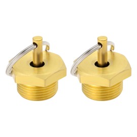 SG Store Pack of 2 M22 x 1.5 Brass Drain Valve Male Thread 27 mm Hex Diameter Safety Valve for Truck Boiler Air Compressors Chemical Manufacturing with Pull Ring