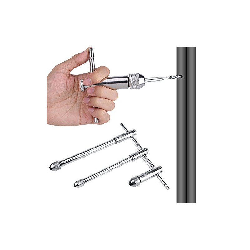 Adjustable T-Bar Handle Ratchet Tap Wrench M3-M8 & M5-M12 For