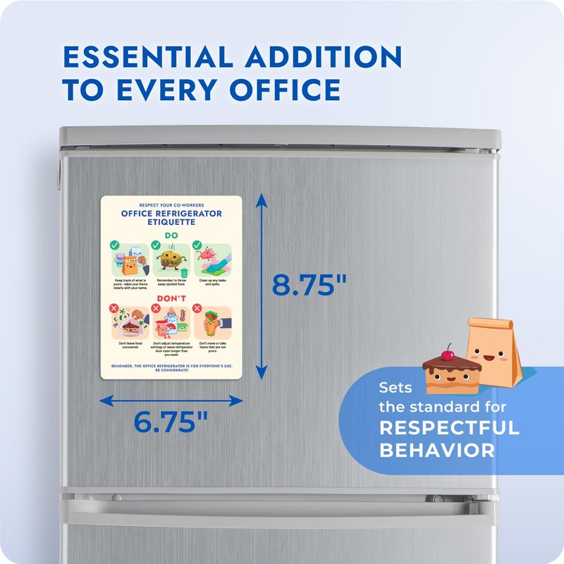 Office Refrigerator Etiquette Guide - Magnetic Signs for Refrigerator to