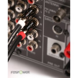 FosPower (7.6m / 25ft) 2 RCA M/M Stereo Audio Cable [24K Gold Plated | Copper Core] 2RCA Male to 2RCA Male [Left / Right] Premium Sound Quality Plug